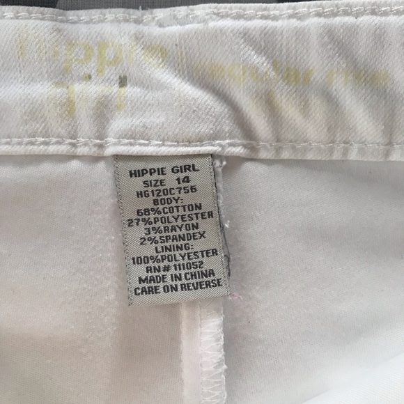 Hippie Girl Big Girls White Regular Rise Denim Skirt Size 14 - Picture 4 of 4